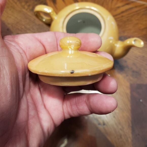 Butterscotch Peach Orange Lusterware Glazed Elite Japan Teapot - Picture 9 of 12